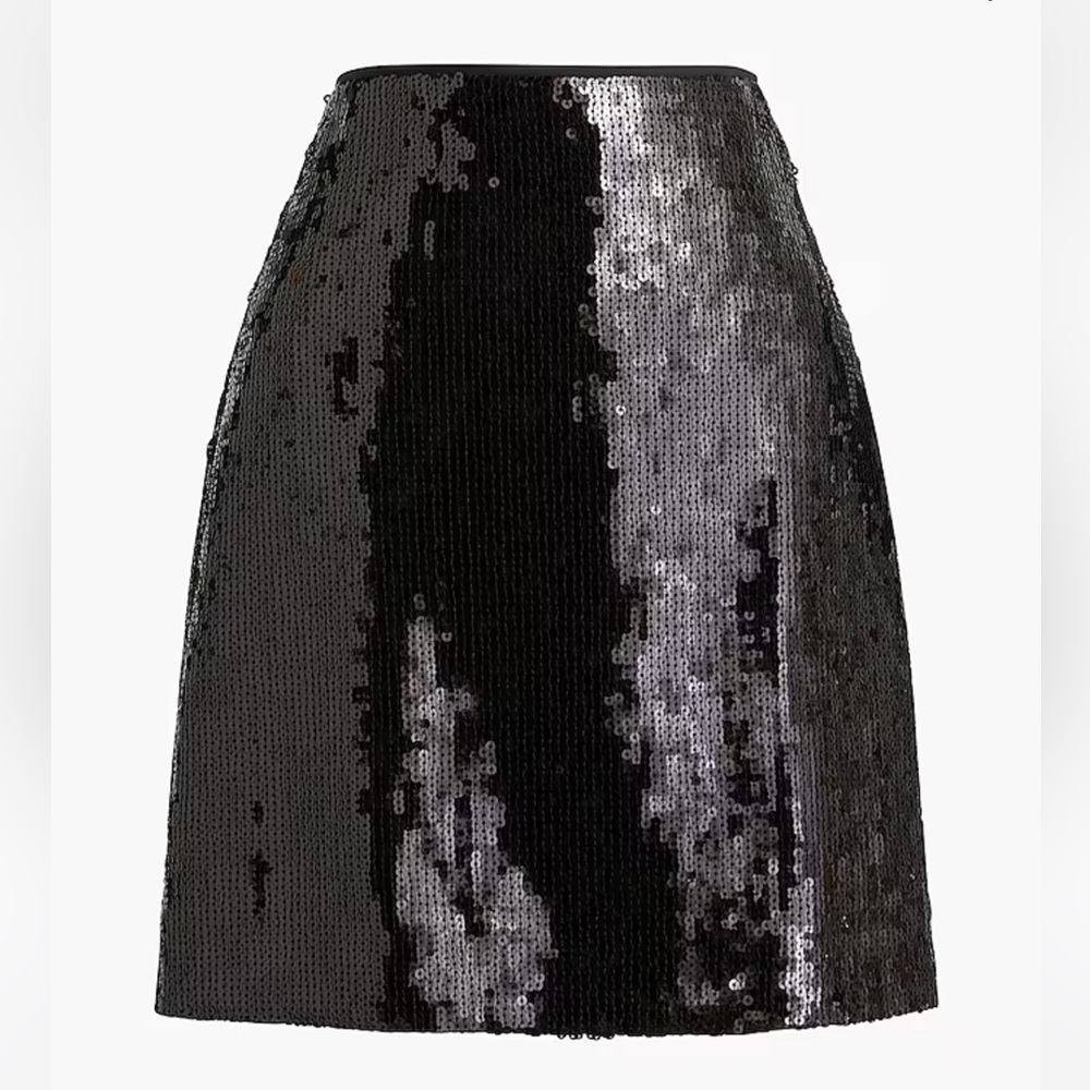 J. Crew Factory Sequin Mini Skirt, Black - Picture 1 of 4
